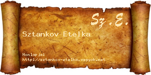 Sztankov Etelka névjegykártya